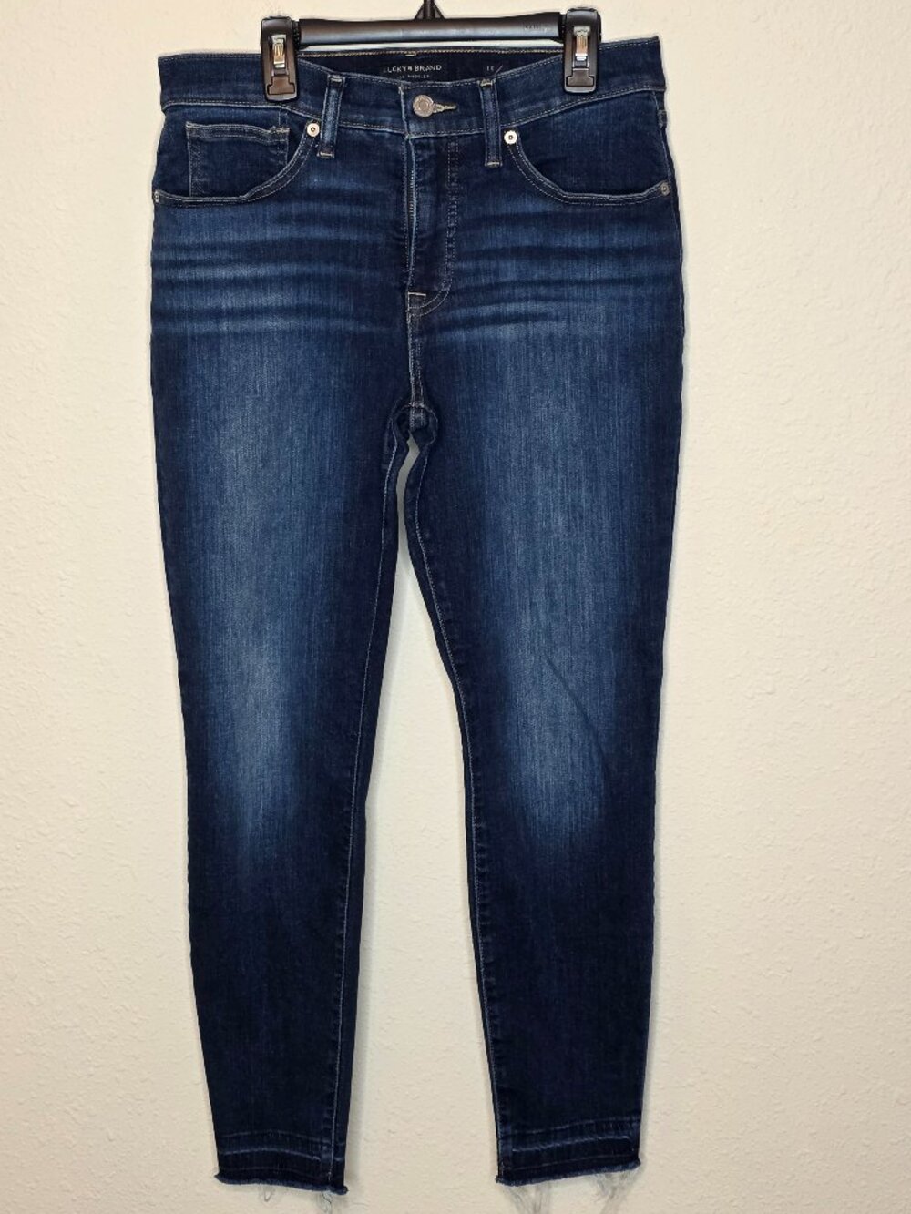 Lucky Brand "Ava" Mid-Rise Skinny Unhemmed Dark Denim Women's Jeans, Size 10/30
